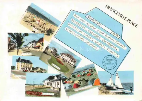 AK / Ansichtskarte Franceville Merville-Franceville-Plage Caen 14 Calvados La-Plage Avenue-de-Paris Hôtel-des-Sports Strand Segelboot Campingplatz Kueste