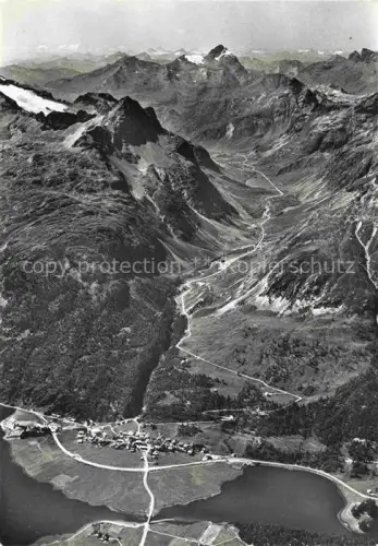 AK / Ansichtskarte Silvaplana GR Julierpass Piz-Polaschin Piz-Julier Oberengadin Silvaplanersee Bergtal Serpentinen