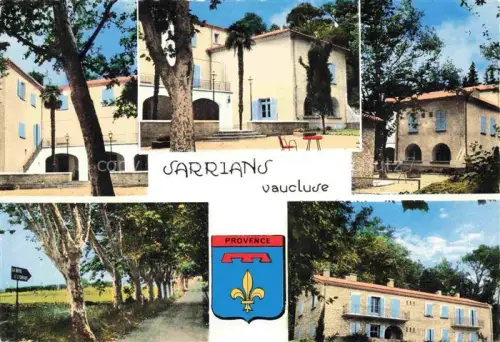AK / Ansichtskarte Sarrians Carpentras 84 Vaucluse Maison-de-repos La-Mère-et-l Enfant Gebaeude Baeume Allee Wappen Provence