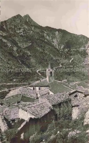 AK / Ansichtskarte Ste-Agnes 06 Alpes-Maritimes Baudon Kirche Kirchturm Dorf Daecher Berge Alpen