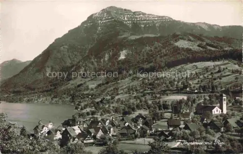 AK / Ansichtskarte Immensee Kuessnacht SZ Rigi Dorf Kirche See Bergpanorama Wald Wiesen