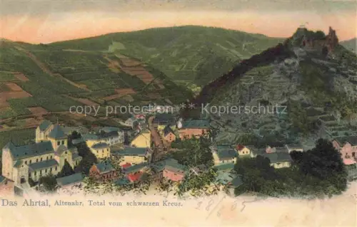 AK / Ansichtskarte Altenahr Ahrweiler Rheinland-Pfalz Ahrtal Dorf Burg-Are Weinberge Kirche Talblick handkoloriert