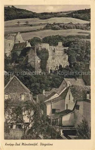 AK / Ansichtskarte Bad Muenstereifel Euskirchen NRW Burgruine Burg Altstadt Dorf Huegel Felder