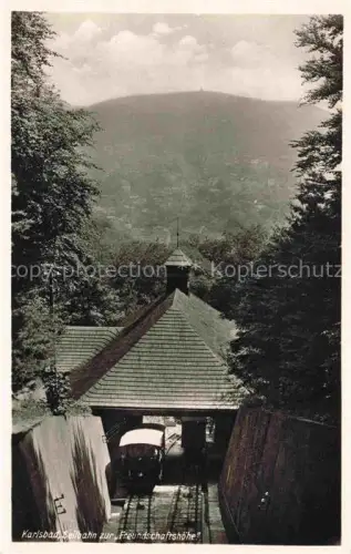 AK / Ansichtskarte Karlsbad Eger KARLOVY VARY CZ Seilbahn Freundschaftshoehe Standseilbahn Wald Berg Huegel Kurstadt