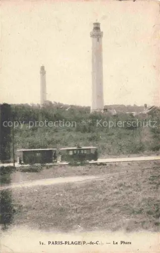 AK / Ansichtskarte PARIS-PLAGE 62 Pas-de-Calais Leuchtturm Phare Strassenbahn Duenen Kueste