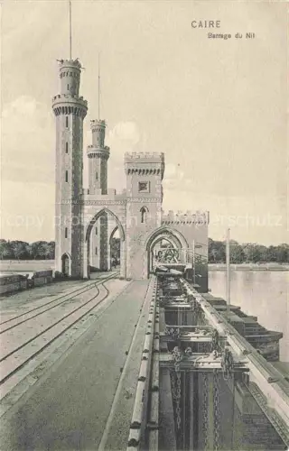 AK / Ansichtskarte CAIRO  Kairo Caire Egypt Barrage-du-Nil Nil Staudamm Tuerme Bruecke Wehr Schienen