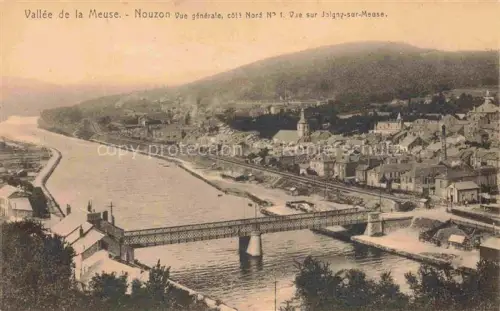 AK / Ansichtskarte Nouzon Nouzonville Charleville-Mezieres 08 Ardennes Vallée-de-la-Meuse Meuse Bruecke Fluss Kirche Ortschaft Huegel Joigny-sur-Meuse