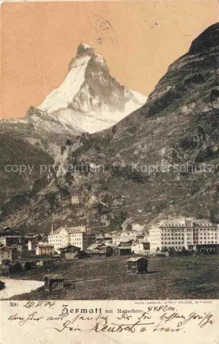AK / Ansichtskarte ZERMATT VS Matterhorn Zermatt Dorf Hotel Berge Gletscher