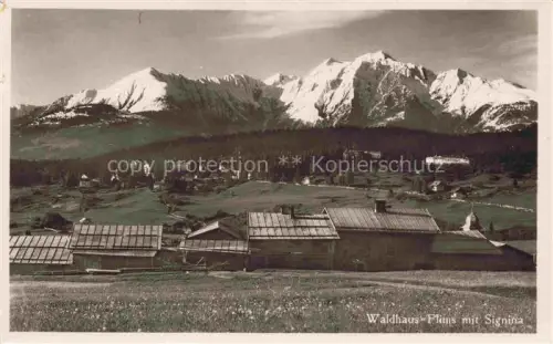 AK / Ansichtskarte Waldhaus Flims GR Waldhaus-Flims Signina Hotel-Schweizerhof Berge Wald Wiesen Alpen