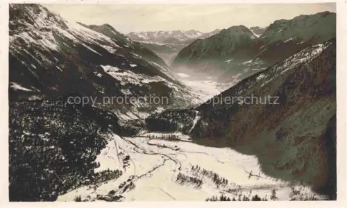 AK / Ansichtskarte Cavaglia Poschiavo GR Alp-Gruem Hotel-Belvédère Poschiavo Tal Berge Schnee Wald Fluss