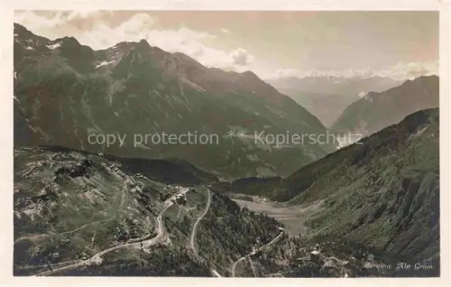 AK / Ansichtskarte Alp Gruem Bernina GR Alp-Gruem Bernina Poschiavo-Tal Berge Passstrasse Wald Engadin Panorama