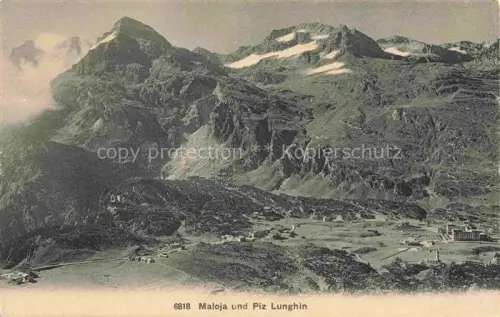 AK / Ansichtskarte Maloja GR Piz-Lunghin Bergpanorama Bergdorf Schnee Tal Alpen