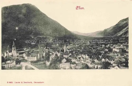 AK / Ansichtskarte CHUR Coire GR Stadtpanorama Kirche Altstadt Berge Tal Daecher Fliegeraufnahme
