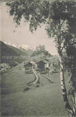 AK / Ansichtskarte Villa Tarasp GR Schloss-Tarasp Burganlage Dorf Berglandschaft Alpen Birke Tal