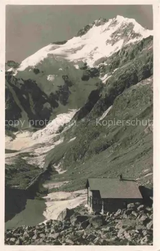 AK / Ansichtskarte Bovalhuette SAC 2495m Morteratsch GR Boval-Huette Piz-Bernina Gletscher Geroell Hochgebirge SAC-Huette Bergbach