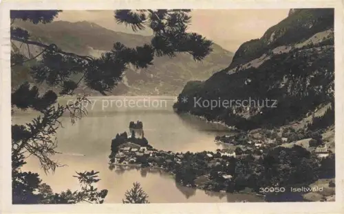 AK / Ansichtskarte Iseltwald Brienzersee Interlaken BE Iseltwald Brienzersee See Halbinsel Berge Pinie Wald