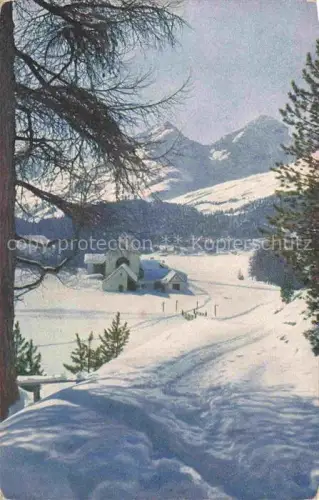 AK / Ansichtskarte Piz Albana 3100m St Moritz GR Piz-Albana Julier Engadin Winter Schnee Kapelle Meierei Tannen Berge