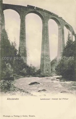 AK / Ansichtskarte Landwasser-Viadukt Davos GR Landwasser-Viadukt Albulabahn Filisur Eisenbahn Viadukt Fluss Schlucht Bruecke Thusis