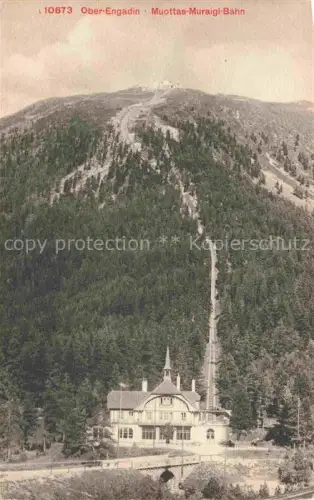 AK / Ansichtskarte Muottas Muragl Muottas Murail 2453m GR Muottas-Muragl-Bahn Ober-Engadin Standseilbahn Bergstation Wald Pontresina Engadin