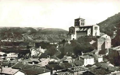 AK / Ansichtskarte Vion TOURNON 07 Ardeche Eglise-Forteresse Monument-Historique Altstadt Daecher Huegel Kirche-auf-Fels
