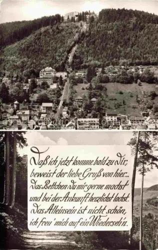 AK / Ansichtskarte WILDBAD  Bad Schwarzwald BW Sommerberg Schwarzwald Standseilbahn Wald Haeuser Panorama-Gedicht