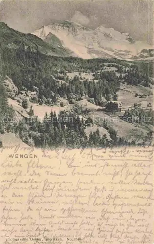 AK / Ansichtskarte Wengen  BE Jungfrau Berge Wald Wiesen Dorf Alpen Schnee Tal