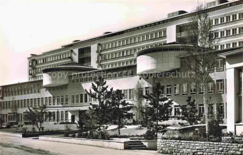 AK / Ansichtskarte BASEL BS Buergerspital Krankenhaus Modernarchitektur Rundbau Baeume Neubau