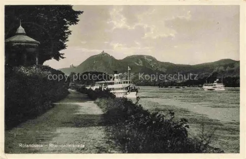 AK / Ansichtskarte ROLANDSECK Remagen Ahrweiler Rheinland-Pfalz Rheinpromenade Rhein Drachenfels Dampfer Siebengebirge Pavillon Schiffe