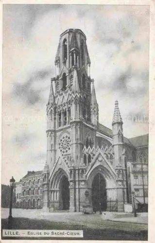 AK / Ansichtskarte LILLE 59 Nord Eglise-du-Sacré-Cur Kirche Neogotik Fassade Turm Rosette