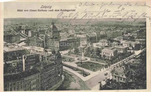 AK / Ansichtskarte LEIPZIG Sachsen Reichsgericht Neues-Rathaus Stadtpanorama Park Brunnen Gruenderzeitarchitektur Wilhelm-Platz