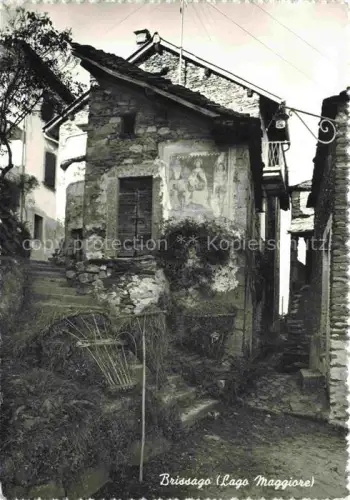 AK / Ansichtskarte Brissago Lago Maggiore TI Lago-Maggiore Gasse Altstadt Fresko Steinhaus Treppe Balkon