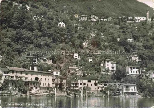 AK / Ansichtskarte Porto Ronco Lago Maggiore Lago-Maggiore Uferort Haeuser Berghang Kirchturm Seeufer