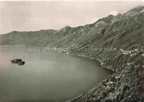 AK / Ansichtskarte Ronco Ascona Locarno Lago Maggiore TI Lago-Maggiore Isole-di-Brissago Insel See Berge Uferstrasse Panorama