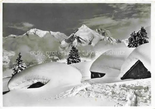 AK / Ansichtskarte Unterwasser  Toggenburg SG Skigebiet Obertoggenburg Alp-Iltios Saentis Schafberg Schnee Winter Alpen Tanne Berghuette
