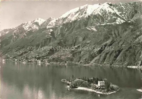 AK / Ansichtskarte Isole di Brissago Locarno TI Isole-di-Brissago Lago-Maggiore Parco-botanico Insel See Berge Schnee
