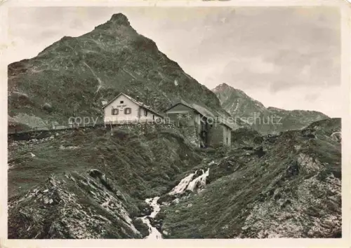 AK / Ansichtskarte Julier-Hospitz 2237m GR Julier-Hospiz Piz-Valetta Piz-Julier Berghaus Wasserfall Berge