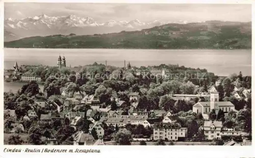 AK / Ansichtskarte Bodolz LINDAU Bayern Bodensee Alpen Kirchturm Daecher Reutin Scesaplana Panorama Wohnhaeuser
