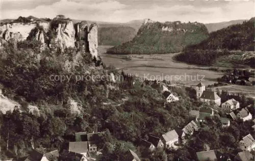 AK / Ansichtskarte Streitberg Fraenkische Schweiz Wiesenttal Bayern Ruine-Neideck Fraenkische-Schweiz Felsen Fluss Dorf Kirche Wald Daecher