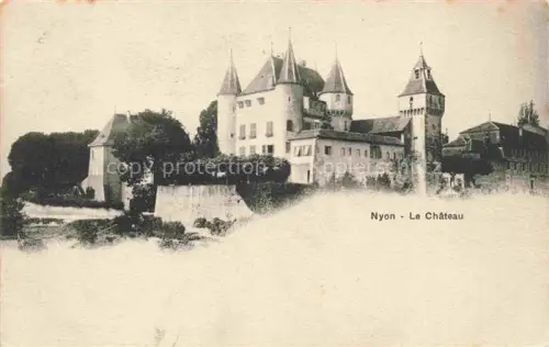 AK / Ansichtskarte NYON VD Château-de-Nyon Schloss Tuerme Mauern Baeume Stadtansicht