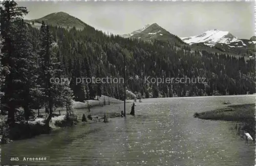 AK / Ansichtskarte Arnensee Gsteig Saanen BE Arnensee See Tannen Berge Schneeberge Wald Ufer