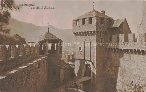 AK / Ansichtskarte BELLINZONA TI Castello-di-Svitto Burgmauer Zinnen Turm Burganlage