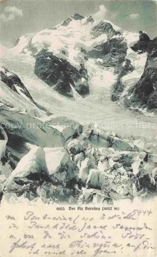 AK / Ansichtskarte Piz Bernina 4049m GR Piz-Bernina Gletscher Felsen Schnee Gipfel Eisbruch