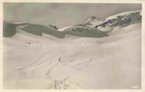 AK / Ansichtskarte Diavolezza GR Diavolezza Skifahrer Skipuren Schnee Berge Gletscher Winterlandschaft