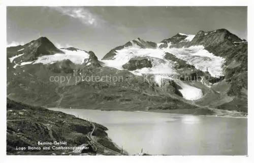 AK / Ansichtskarte Berninapass Lago-Bianco Cambrenagletscher Gletscher Bergsee Gebirge Schnee