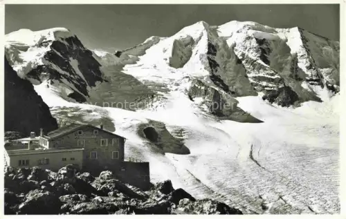 AK / Ansichtskarte Diavolezza GR Diavolezza Diavolezza-Huette Piz-Palue Paluegletscher Gletscher Gebirge Schnee