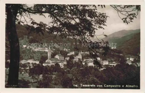AK / Ansichtskarte Tesserete LUGANO TI Tesserete Campestro Almatro Kirchturm Ortschaft Huegel Wald