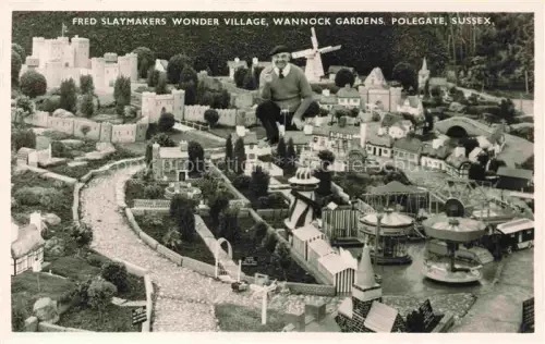 AK / Ansichtskarte Polegate Wealden East-Sussex UK Wonder-Village Wannock-Gardens Miniaturstadt Modellanlage Windmuehle Karussell Burg