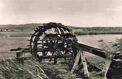 AK / Ansichtskarte ERLANGEN Bayern Wasserrad Regnitz Fluss Schilf Wiesen Huegel Landschaft
