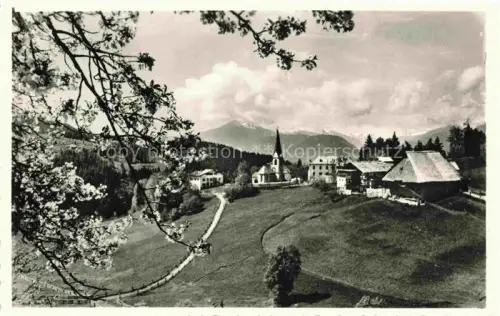 AK / Ansichtskarte Hafling Avelengo-Falzeben IT Kirchturm Bergdorf Wiesen Berge Obstbaeume Meran Alpenpanorama