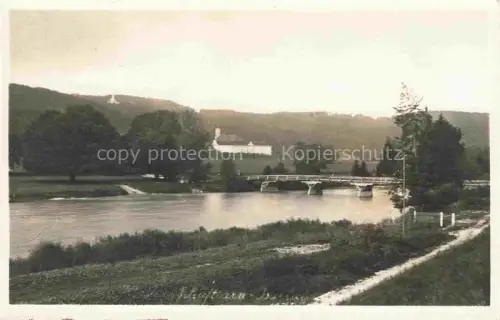 AK / Ansichtskarte Kloster Schaeftlarn Kloster Bruecke Isar Fluss Huegel Baeume Wiesen